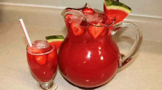  Erdbeer Bowle mit Melone, ohne Alkohol ! 