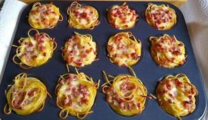 Read more about the article Spaghetti Carbonara Muffins einmalig lecker !
