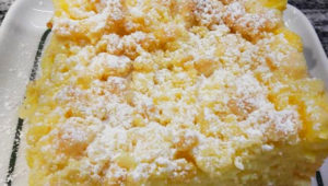 Read more about the article Versunkener Streuselkuchen mit Vanillepudding, schnell zubereitet