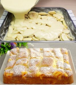 Read more about the article 10 Minuten Apfelkuchen mit Vanillepudding der die Welt verrückt macht