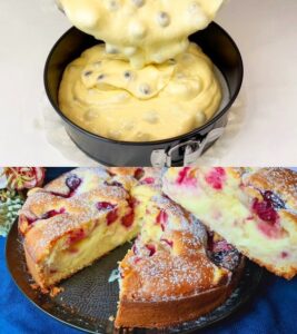 Read more about the article Jedes Stück davon zergeht im Mund, 3 Minuten Kirschkuchen mit Vanillepudding