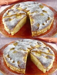 Read more about the article Apfelkuchen aus Italien mit 200ml Schmand den ich 3 mal in Woche backe