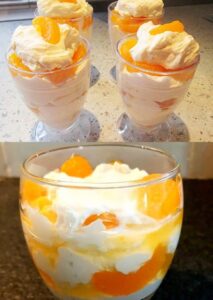 Read more about the article Pudding Dessert mit 300 g Quark und 1 Dose Mandarinen