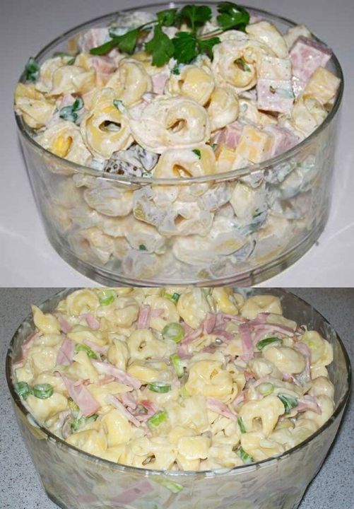 Tortellinisalat ich nehme 1 Packung Kochschinken & 1 Glas Mayonnaise