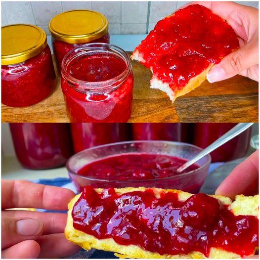 Erdbeermarmelade mit 1,5 Kg Erdeeren mindestens 1 Jahr haltbar