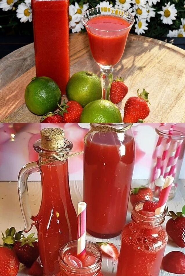 Erdbeerlimes mit 700 ml Wodka, schmeckt wirklich besser als Gekaufter