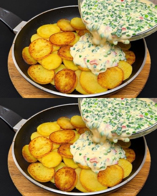 Kartoffelrezept zum Abendessen mit 200 g Sauerrahm