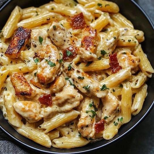 20 Minuten "Heirate mich" Hähnchen Pasta mit 50g Parmesan