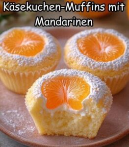 Read more about the article Käsekuchen Muffins mit Mandarinen ich nehme dafür 250g Quark