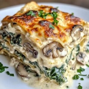 Read more about the article Cremige Lasagne mit 800 g Blattspinat und 500 g Champignons