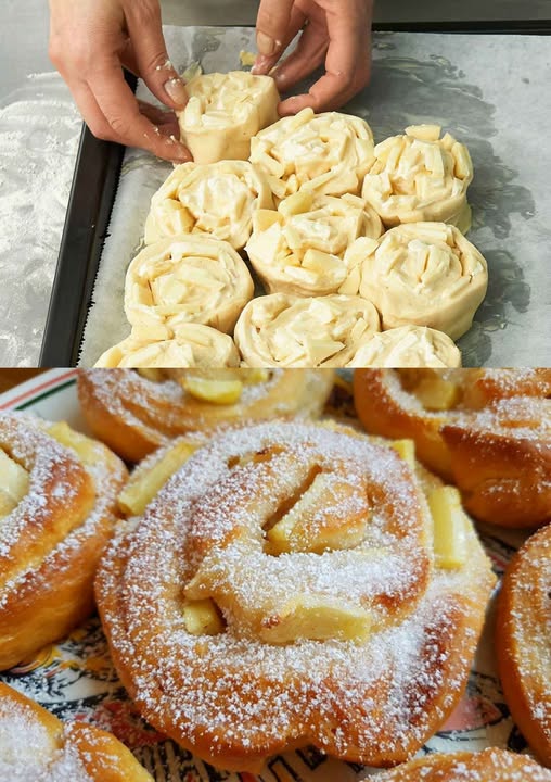 Sie brauchen 5 Äpfel und 100g Naturjoghurt für die Apfelschnecken 