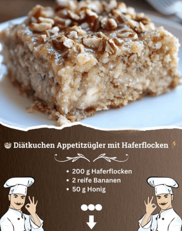 Diätkuchen mit 200g Haferflocken, gesund und gut zum Abnehmen