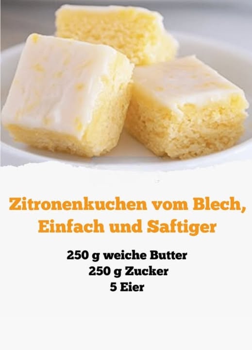 Ultrasaftiger Zitronenkuchen vom Blech  in 15 Minuten 