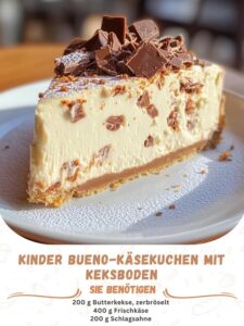 Read more about the article Kinder Bueno Käsekuchen mit Keksboden