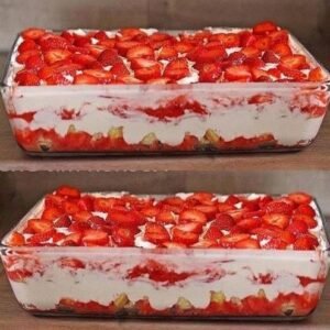 Read more about the article Ich verrühre 1 kg Erdbeeren mit Mascarpone, Erdbeer Tiramisu