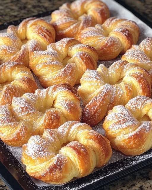 Ich nehme 1 Pck. Blätterteig & 1 Pck. Vanillepuddingpulver es ist soo lecker