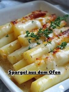 Read more about the article Schmeckt immer und in wenigen minuten fertig, Spargel aus dem Ofen