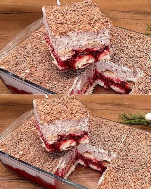 Schneller Kuchen ohne backen mit 250 g Himbeeren
