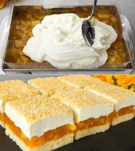 Read more about the article Apfelpudding Schnitten ich bereite sie 2x im Monat