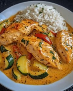 Read more about the article Paprika Zucchini Sahne Hähnchen in wenigen Minuten