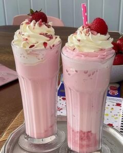 Read more about the article Erdbeer Milchshake mit nur 3 Zutaten