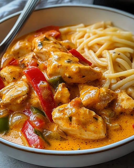 Paprika Sahne Hähnchen in nicht mehr als 20 Minuten fertig