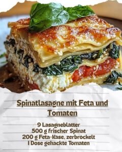 Read more about the article Spinatlasagne mit Feta und Tomaten