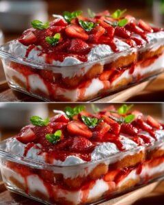 Read more about the article Zauber Dessert, Erdbeer Tiramisu in 5 bis 10 Minuten