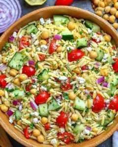 Read more about the article Kritharaki Salat aus Griechenland mit 200 g Feta