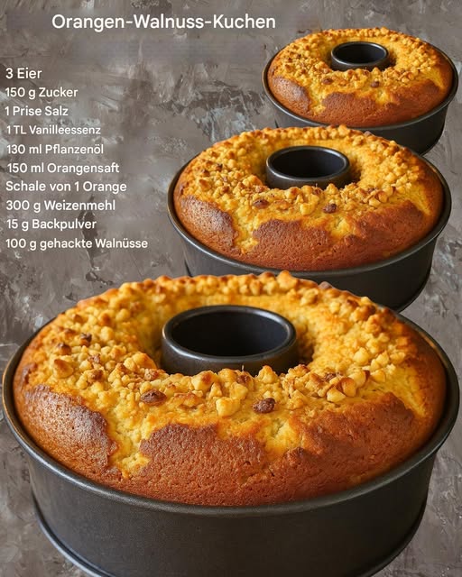 Orangenkuchen mit Walnüssen