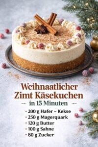 Read more about the article Weihnatlicher Zimt Käsekuchen in 15 Minuten gemacht