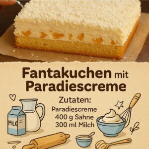 Read more about the article Ich nehme Paradiescreme und 400 g Sahne für Mandarinen Fantakuchen