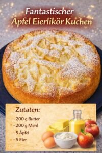 Read more about the article Suchtgefahr garantiert, Apfel Eierlikör Kuchen