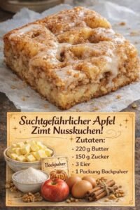 Read more about the article Achtung der macht suchtig, Apfel Zimt Nusskuchen