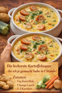 Read more about the article Genial, die leckerste Kartoffelsuppe die ich je gemacht habe in 1 Stunde!