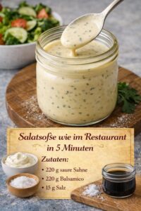 Read more about the article Fantastische Salatsauce wie im Restaurant in 10 Minuten gemacht