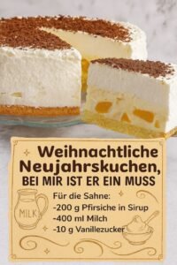 Read more about the article Weihnachtlicher Neujahrskuchen mit Pfirsichen