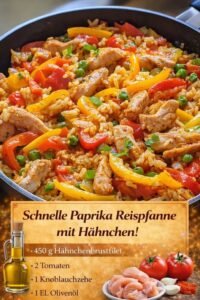 Read more about the article Paprika Reispfanne mit Hähnchen in 20 Minuten!