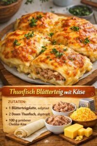 Read more about the article Thunfisch Blatterteig mit Kase