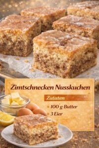 Read more about the article Achtung Suchtfaktor 10, Zimtschnecken Nusskuchen !