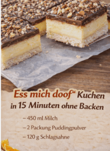 Read more about the article Ess mich doof Kuchen ohne Backen!