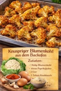 Read more about the article Voll lecker, Knuspriger Blumenkohl aus dem Backofen!
