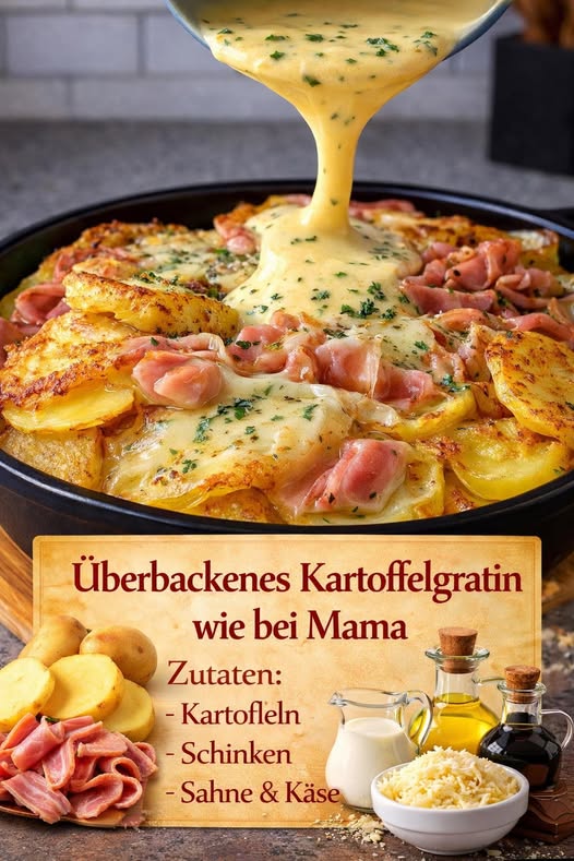 Überbackenes Kartoffelgratin wie bei Mama