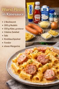 Read more about the article Wurst Pasta in Kasesauce schmeckt vollgeil!