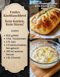 Read more about the article Faules Knoblauchbrot ohne Kneten in 20 Minuten