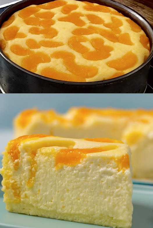 Schneller 3 Minuten Quarkkuchen mit Mandarinen
