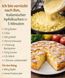 Read more about the article Ich bin verrückt nach ihm Italienischer Apfelkuchen in 5 Minuten