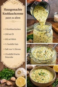 Read more about the article Ich nehme 100 ml Milch und 200 ml Ol, Hausgemachte Knoblauchcreme