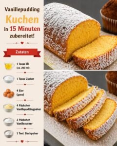 Read more about the article Omas Vanillepudding Kuchen in 15 Minuten furs Wochenende