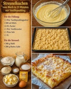 Read more about the article Ratz Fatz Kuchen vom Blech in 15 Minuten mit Vanillepudding